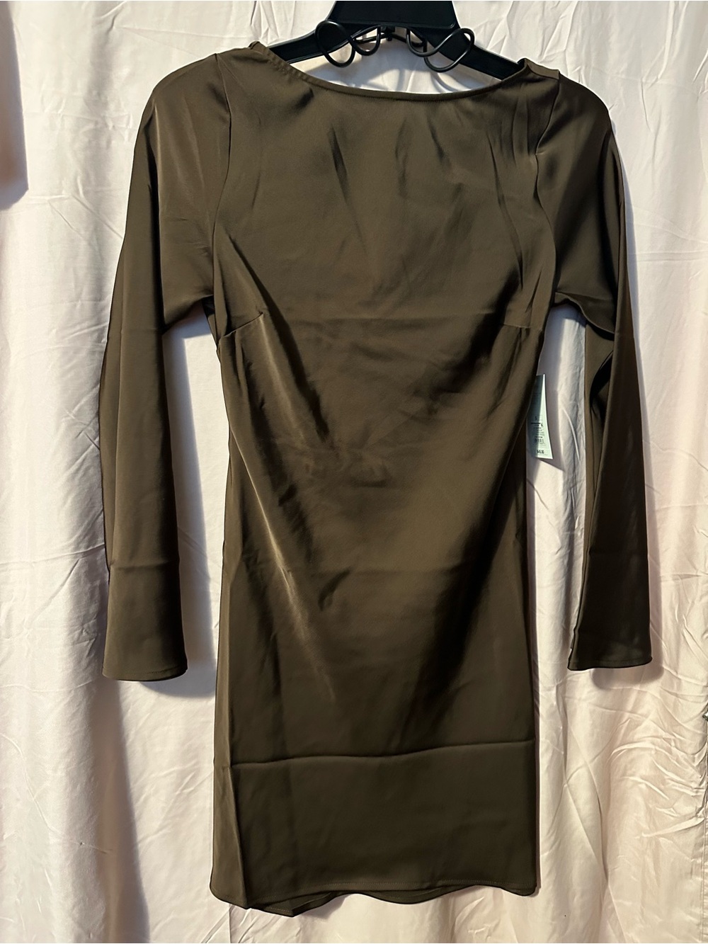 Classic Long-Sleeve Brown Sheath Dress